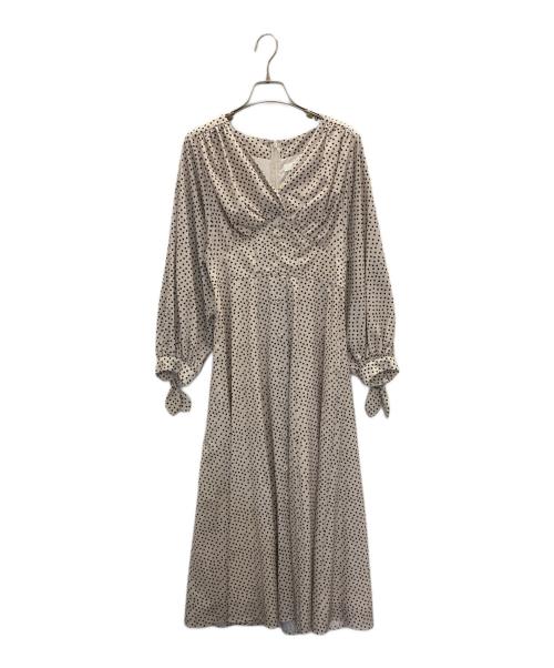 HER LIP TO（ハーリップトゥ）Her lip to (ハーリップトゥ) レーヨンポルカドットロングドレス アイボリー サイズ:SIZE Sの古着・服飾アイテム