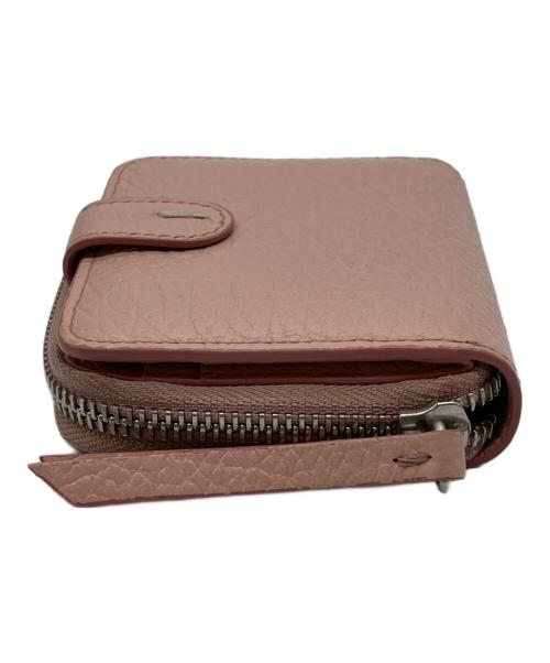 Maison Margiela（メゾンマルジェラ）Maison Margiela (メゾンマルジェラ) 2つ折り レザー ジップアラウンド ミニウォレット ピンクの古着・服飾アイテム