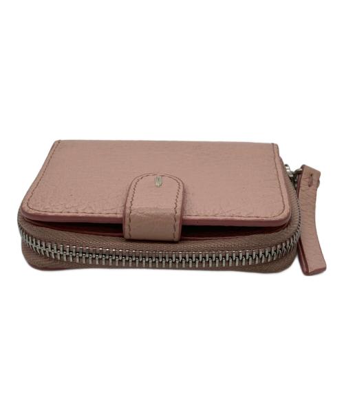 Maison Margiela（メゾンマルジェラ）Maison Margiela (メゾンマルジェラ) 2つ折り レザー ジップアラウンド ミニウォレット ピンクの古着・服飾アイテム