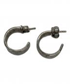 MM6 Maison Margielaエムエムシックスメゾンマルジェラ）の古着「ロゴ カットアウト フープピアス」｜シルバー