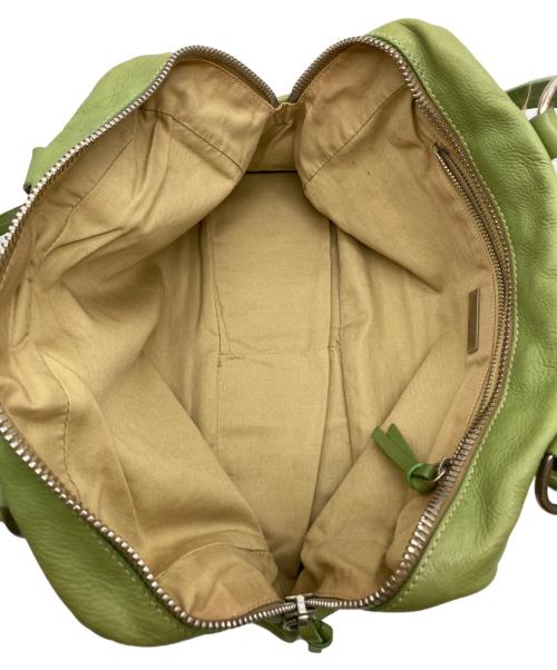 MIU MIU（ミュウミュウ）MIU MIU (ミュウミュウ) シルバーロゴプレートロングハンドルバッグ グリーンの古着・服飾アイテム