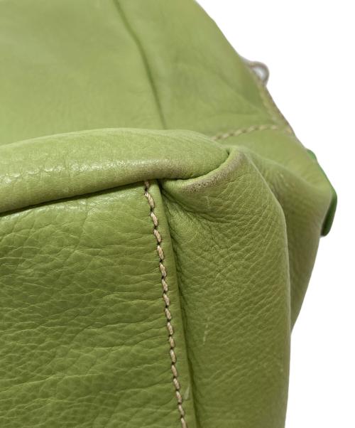 MIU MIU（ミュウミュウ）MIU MIU (ミュウミュウ) シルバーロゴプレートロングハンドルバッグ グリーンの古着・服飾アイテム