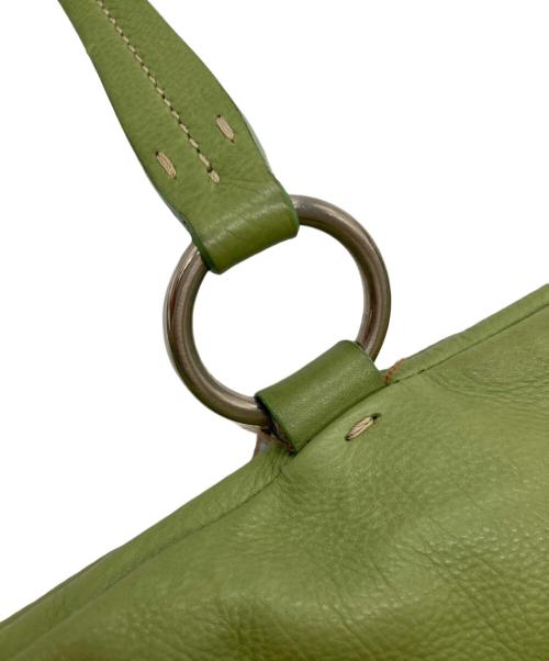 MIU MIU（ミュウミュウ）MIU MIU (ミュウミュウ) シルバーロゴプレートロングハンドルバッグ グリーンの古着・服飾アイテム