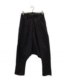 sulvam（サルバム）の古着「サルエルストライプパンツ」｜ブラック×パープル