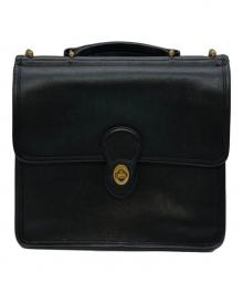 COACH（コーチ）の古着「フラップターンロックショルダーバッグ」｜ブラック