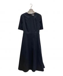 23区（ニジュウサンク）の古着「【洗える】プレーンストレッチタフタ フレア ワンピース」｜ネイビー