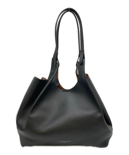 GIANNI CHIARINI（ジャンニ キアリーニ）GIANNI CHIARINI (ジャンニ キアリーニ) レザートートバッグ ブラックの古着・服飾アイテム