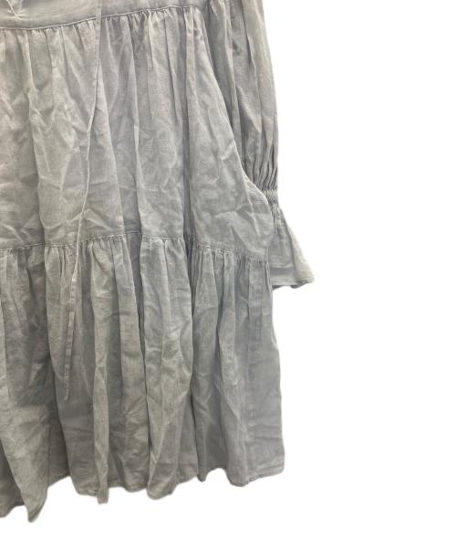 Whim Gazette（ウィムガゼット）Whim Gazette (ウィムガゼット) コットンシフォンギャザーブラウス スカイブルー サイズ:SIZE FREEの古着・服飾アイテム