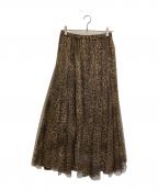 Whim Gazetteウィムガゼット）の古着「レオパードチュールスカート」｜ブラウン
