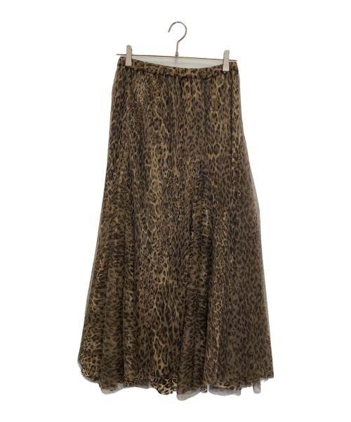 Whim Gazette（ウィムガゼット）Whim Gazette (ウィムガゼット) レオパードチュールスカート ブラウン サイズ:FREEの古着・服飾アイテム