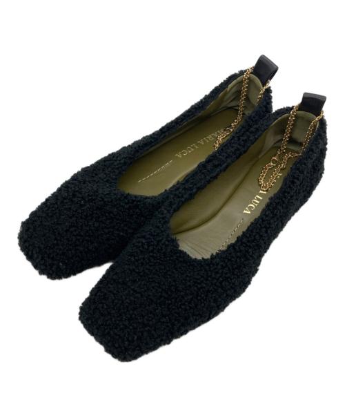 MARIA LUCA（マリア ルカ）MARIA LUCA (マリア ルカ) ボアバレエパンプス ブラック サイズ:37の古着・服飾アイテム