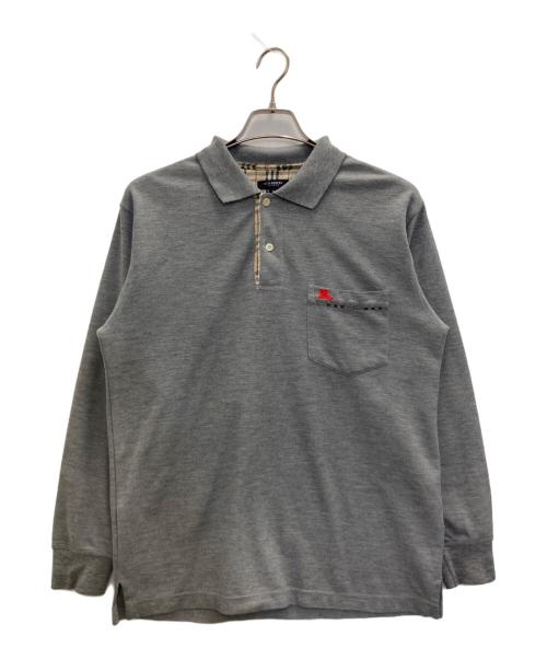 BURBERRY LONDON（バーバリーロンドン）BURBERRY LONDON (バーバリーロンドン) L/Sポロシャツ グレー サイズ:Mの古着・服飾アイテム
