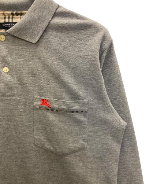 BURBERRY LONDON（バーバリーロンドン）BURBERRY LONDON (バーバリーロンドン) L/Sポロシャツ グレー サイズ:Mの古着・服飾アイテム