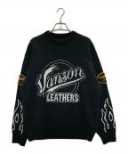 VANSON×SUPREMEバンソン×シュプリーム）の古着「Leathers Sweater」｜ブラック