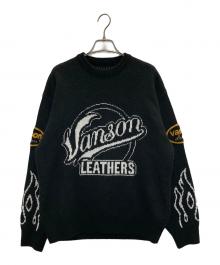 VANSON×SUPREME（バンソン×シュプリーム）の古着「Leathers Sweater」｜ブラック