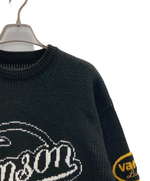 VANSON（バンソン）VANSON (バンソン) Supreme (シュプリーム) Leathers Sweater ブラック サイズ:Mの古着・服飾アイテム