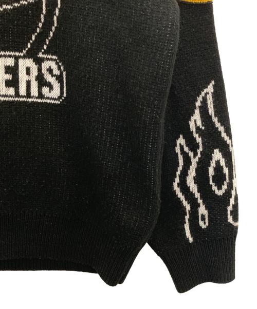 VANSON（バンソン）VANSON (バンソン) Supreme (シュプリーム) Leathers Sweater ブラック サイズ:Mの古着・服飾アイテム