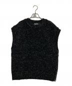 CLANEクラネ）の古着「SIDE ZIP TWEED KNIT VEST」｜ブラック