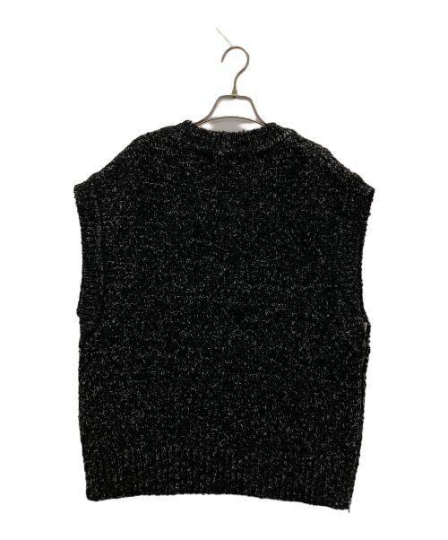 CLANE（クラネ）CLANE (クラネ) SIDE ZIP TWEED KNIT VEST ブラック サイズ:1の古着・服飾アイテム