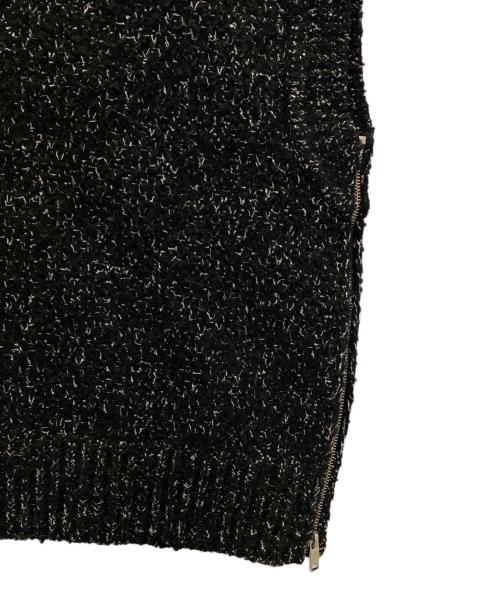 CLANE（クラネ）CLANE (クラネ) SIDE ZIP TWEED KNIT VEST ブラック サイズ:1の古着・服飾アイテム