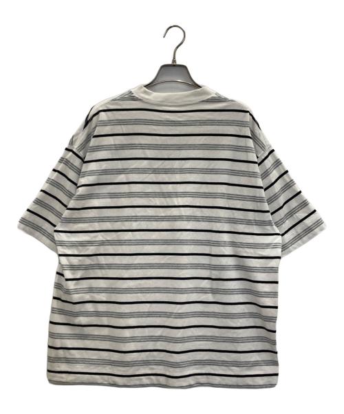 plllllleeeasse（プリーズ）plllllleeeasse (プリーズ) ボーダーTシャツ ホワイト サイズ:Mの古着・服飾アイテム