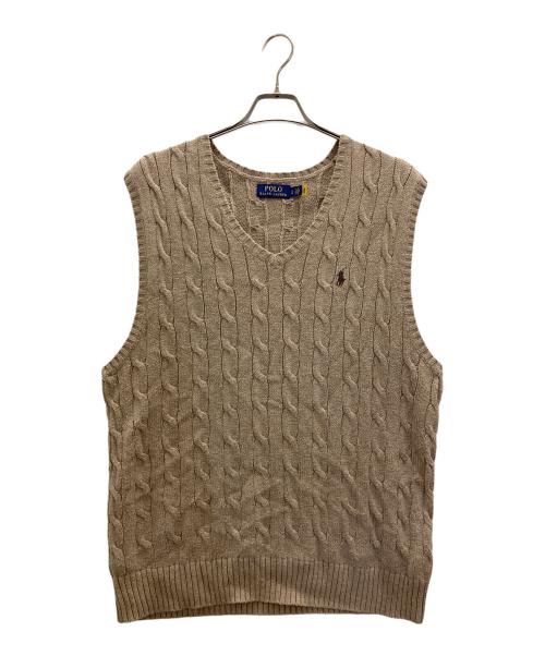 POLO RALPH LAUREN（ポロ・ラルフローレン）POLO RALPH LAUREN (ポロ・ラルフローレン) ニットベスト ブラウン サイズ:Lの古着・服飾アイテム