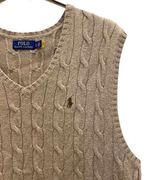 POLO RALPH LAUREN（ポロ・ラルフローレン）POLO RALPH LAUREN (ポロ・ラルフローレン) ニットベスト ブラウン サイズ:Lの古着・服飾アイテム