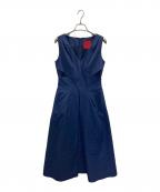 shillaシビラ）の古着「クロスデザインノースリーブワンピース」｜ブルー