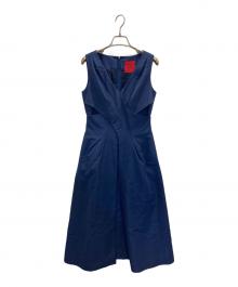 shilla（シビラ）の古着「クロスデザインノースリーブワンピース」｜ブルー