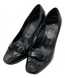 Salvatore Ferragamo（サルヴァトーレ フェラガモ）の古着「ヒールパンプス」｜ブラック