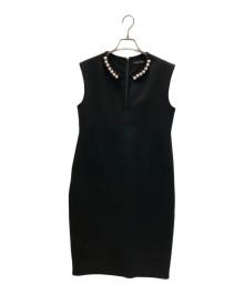 YOKO CHAN（ヨーコチャン）の古着「パールノースリーブワンピース」｜ブラック