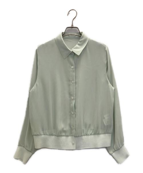 NOLLEY'S（ノーリーズ）NOLLEY'S (ノーリーズ) カフス裾リブシフォンシャツ グリーン サイズ:38の古着・服飾アイテム