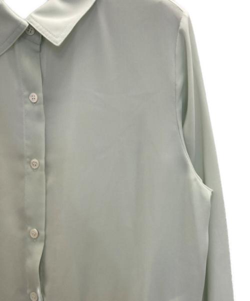 NOLLEY'S（ノーリーズ）NOLLEY'S (ノーリーズ) カフス裾リブシフォンシャツ グリーン サイズ:38の古着・服飾アイテム