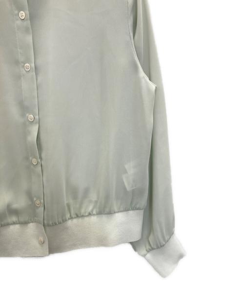 NOLLEY'S（ノーリーズ）NOLLEY'S (ノーリーズ) カフス裾リブシフォンシャツ グリーン サイズ:38の古着・服飾アイテム
