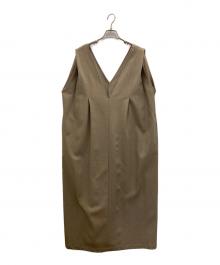 JOURNAL STANDARD relume（ジャーナルスタンダード レリューム）の古着「ウォッシャブルVネックタックジャンパースカート」｜ベージュ