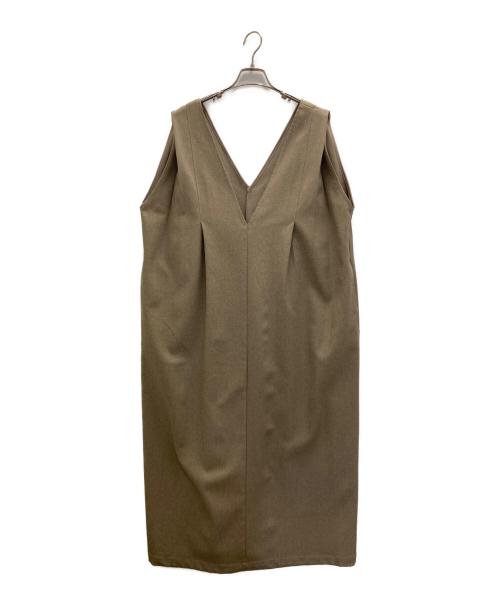 JOURNAL STANDARD relume（ジャーナルスタンダード レリューム）JOURNAL STANDARD relume (ジャーナルスタンダード レリューム) ウォッシャブルVネックタックジャンパースカート ベージュ サイズ:FREE 未使用品の古着・服飾アイテム