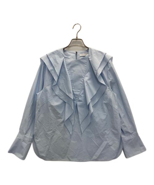 ADORE（アドーア）ADORE (アドーア) ラッフルカラーブラウス スカイブルー サイズ:Ｍの古着・服飾アイテム