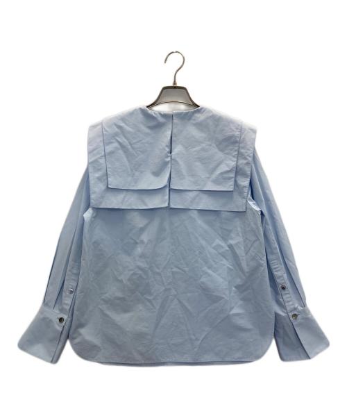 ADORE（アドーア）ADORE (アドーア) ラッフルカラーブラウス スカイブルー サイズ:Ｍの古着・服飾アイテム