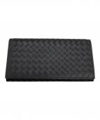 BOTTEGA VENETAボッテガベネタ）の古着「イントレチャート長財布」｜ダークブラウン