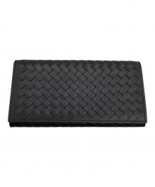 BOTTEGA VENETA（ボッテガベネタ）の古着「イントレチャート長財布」｜ダークブラウン