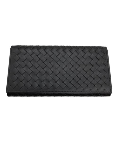 BOTTEGA VENETA（ボッテガベネタ）BOTTEGA VENETA (ボッテガベネタ) イントレチャート長財布 ダークブラウンの古着・服飾アイテム