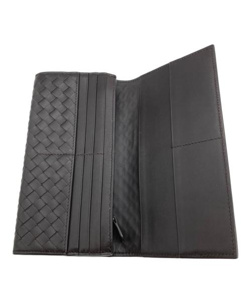 BOTTEGA VENETA（ボッテガベネタ）BOTTEGA VENETA (ボッテガベネタ) イントレチャート長財布 ダークブラウンの古着・服飾アイテム