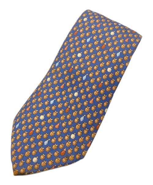HERMES（エルメス）HERMES (エルメス) シルクネクタイ ブルー サイズ:表記無しの古着・服飾アイテム