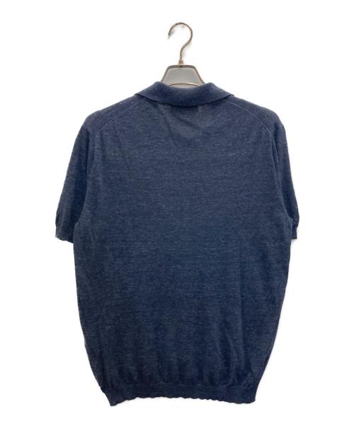 TOMORROW LAND tricot（トゥモローランド トリコ）TOMORROW LAND tricot (トゥモローランド トリコ) コットンリネン スキッパー ニットポロシャツ ネイビー サイズ:Sの古着・服飾アイテム
