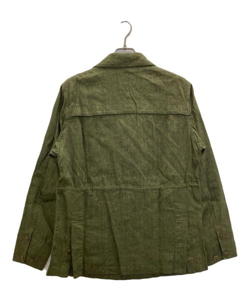 J.PRESS（ジェイプレス）J.PRESS (ジェイプレス) リネンジャングルファティーグジャケット グリーン サイズ:Lの古着・服飾アイテム