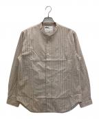 MHLエムエイチエル）の古着「PYJAMA STRIPE COTTON SHIRT」｜ブラウン