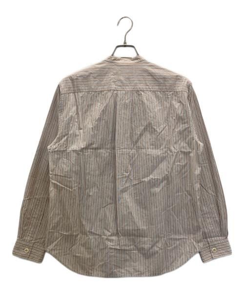 MHL（エムエイチエル）MHL (エムエイチエル) PYJAMA STRIPE COTTON SHIRT ブラウン サイズ:Ｍの古着・服飾アイテム