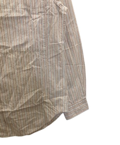MHL（エムエイチエル）MHL (エムエイチエル) PYJAMA STRIPE COTTON SHIRT ブラウン サイズ:Ｍの古着・服飾アイテム