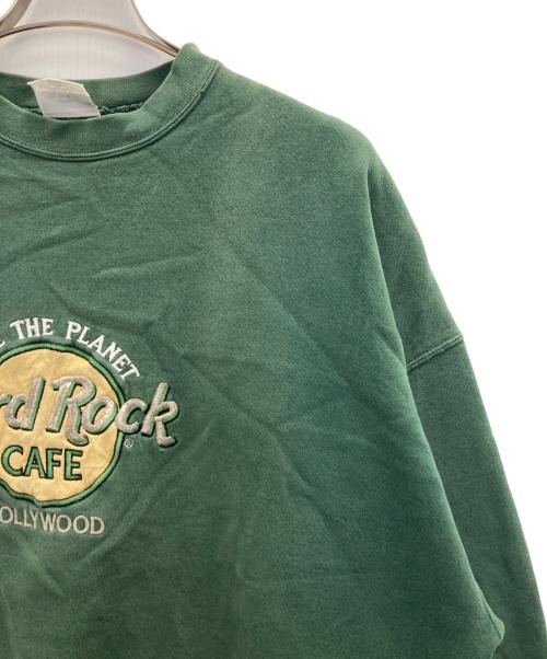 Hard Rock cafe（ハードロックカフェ）Hard Rock cafe (ハードロックカフェ) ロゴスウェット グリーン サイズ:XLの古着・服飾アイテム