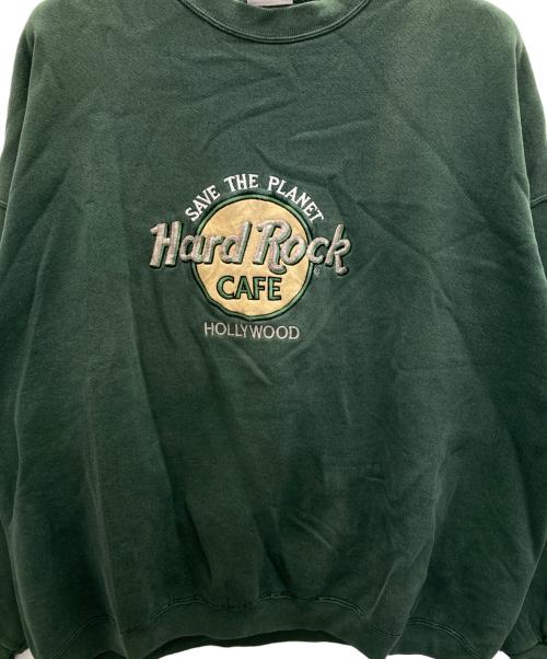 Hard Rock cafe（ハードロックカフェ）Hard Rock cafe (ハードロックカフェ) ロゴスウェット グリーン サイズ:XLの古着・服飾アイテム